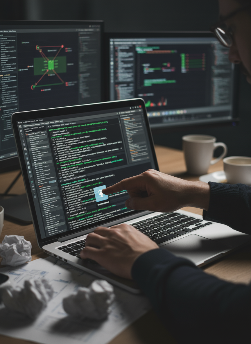 Hands on laptop applying practical cybersecurity changes