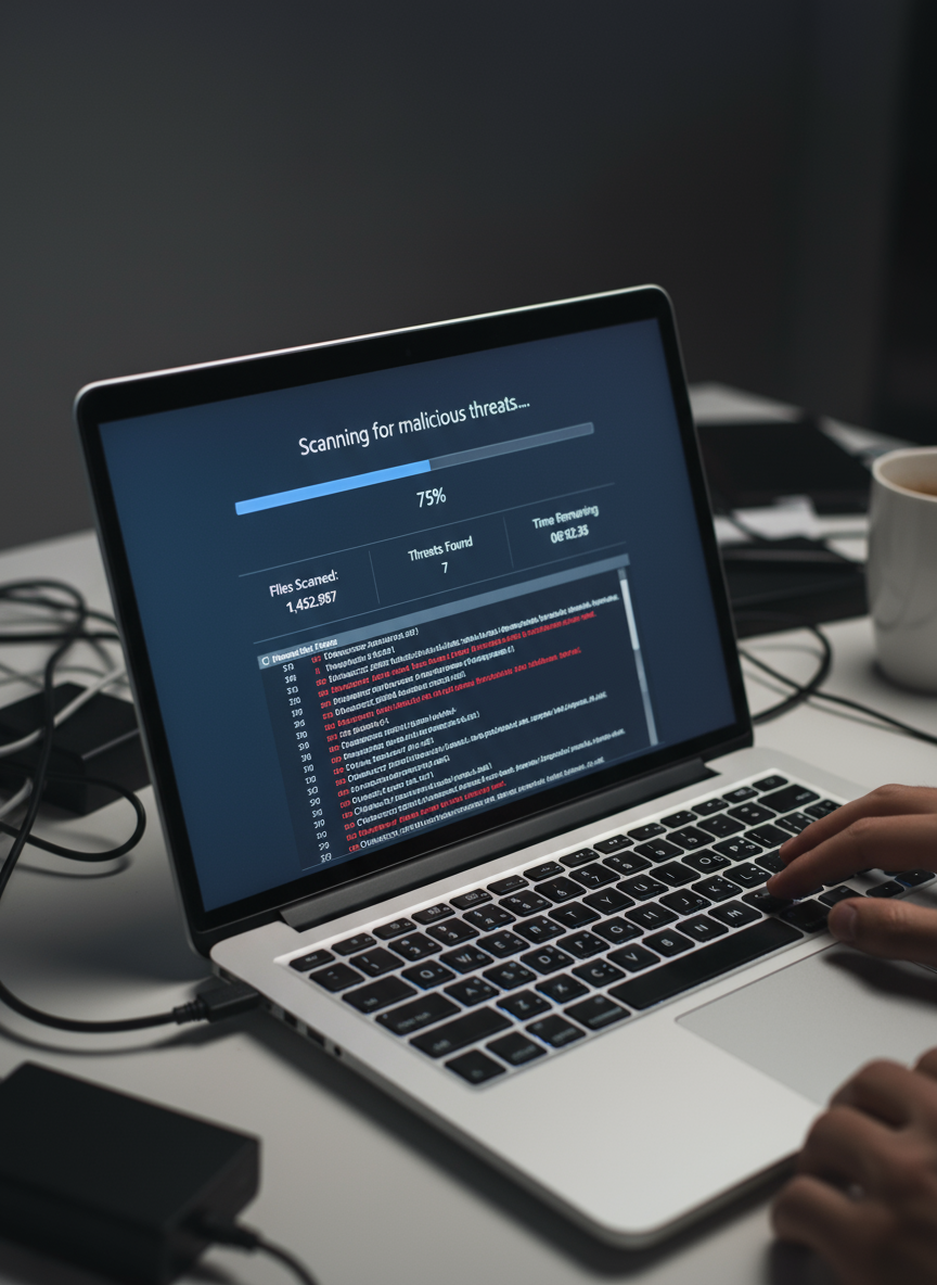 Laptop malware scan